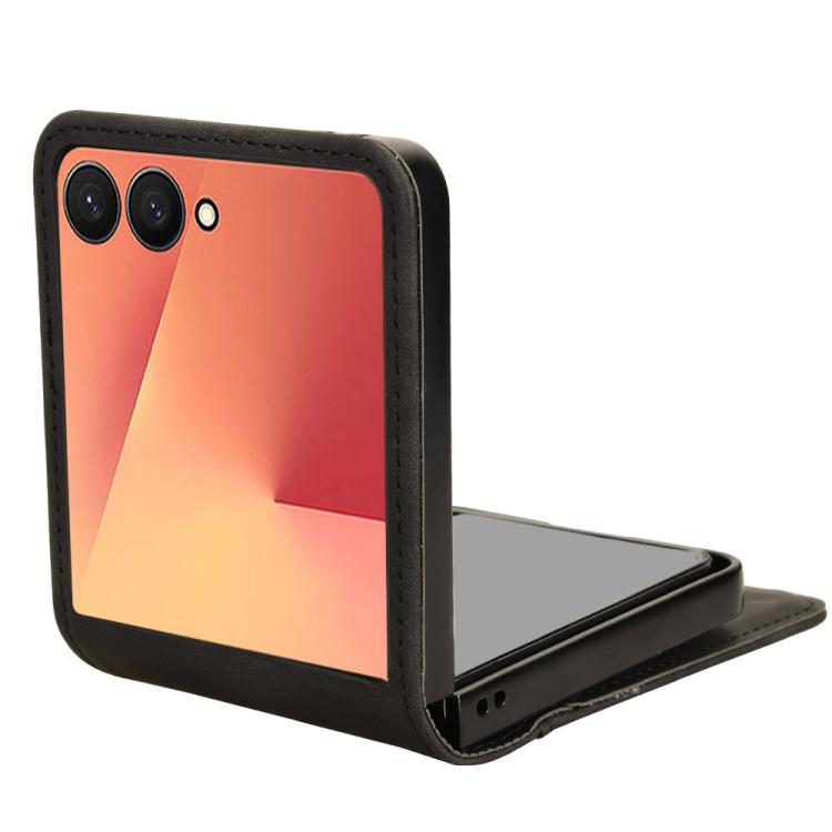 For Samsung Galaxy Z Flip7 5G Skin-feeling Half-split External Card Slot Folding Phone Case
