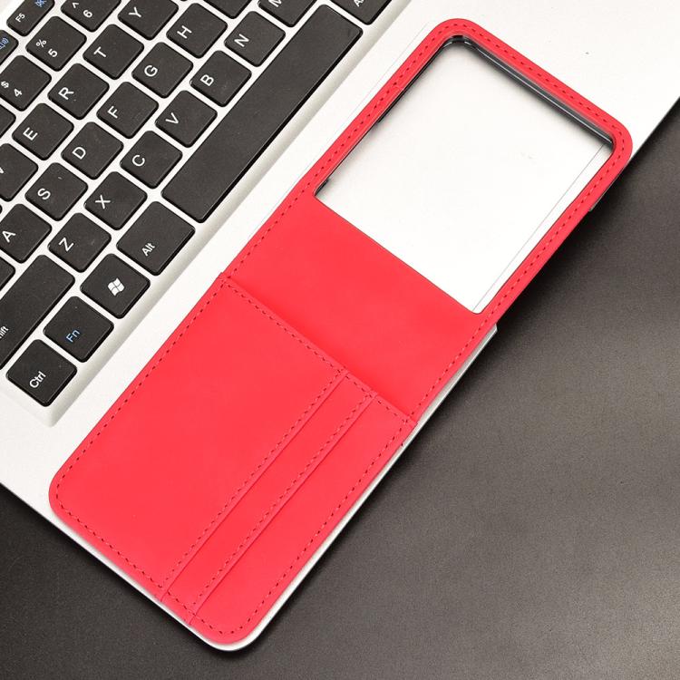 For Samsung Galaxy Z Flip7 5G Skin-feeling Half-split External Card Slot Folding Phone Case