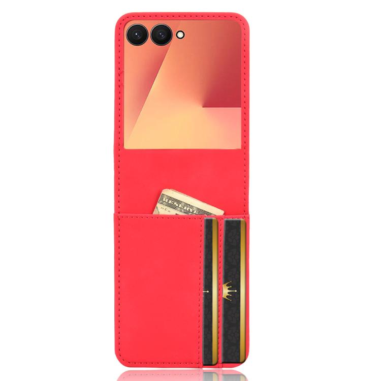 For Samsung Galaxy Z Flip7 5G Skin-feeling Half-split External Card Slot Folding Phone Case