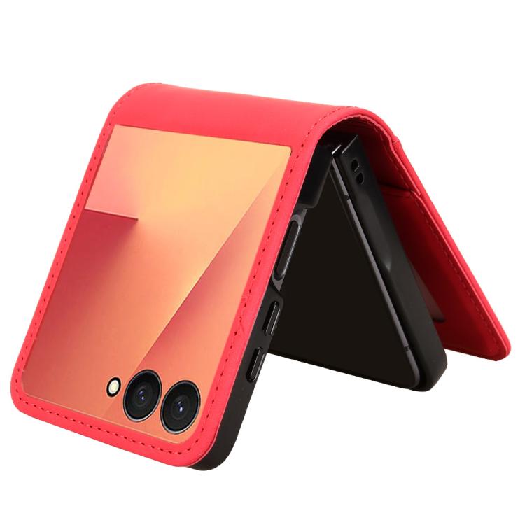 For Samsung Galaxy Z Flip7 5G Skin-feeling Half-split External Card Slot Folding Phone Case