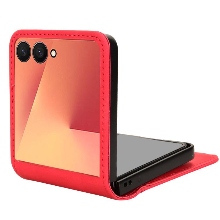 For Samsung Galaxy Z Flip7 5G Skin-feeling Half-split External Card Slot Folding Phone Case