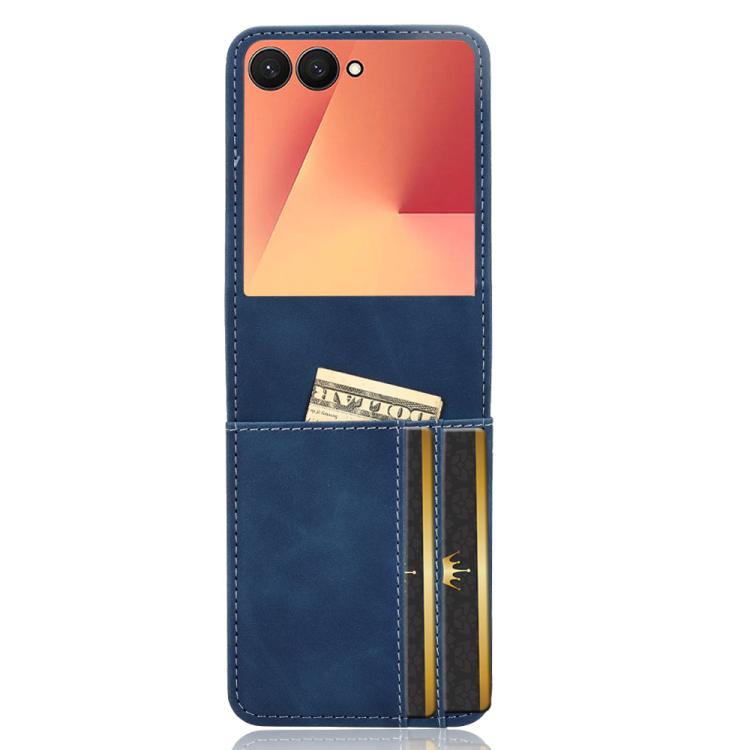 For Samsung Galaxy Z Flip7 5G Skin-feeling Half-split External Card Slot Folding Phone Case