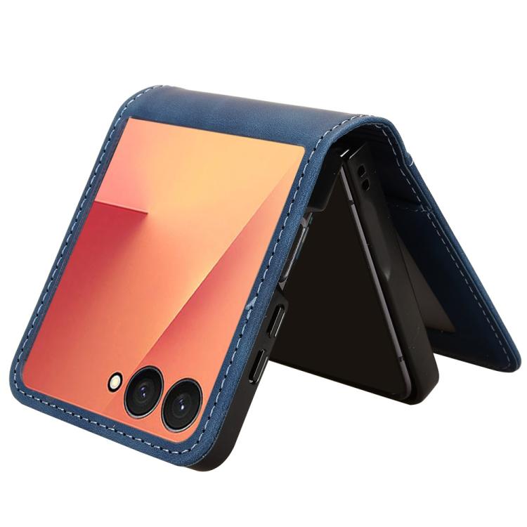 For Samsung Galaxy Z Flip7 5G Skin-feeling Half-split External Card Slot Folding Phone Case
