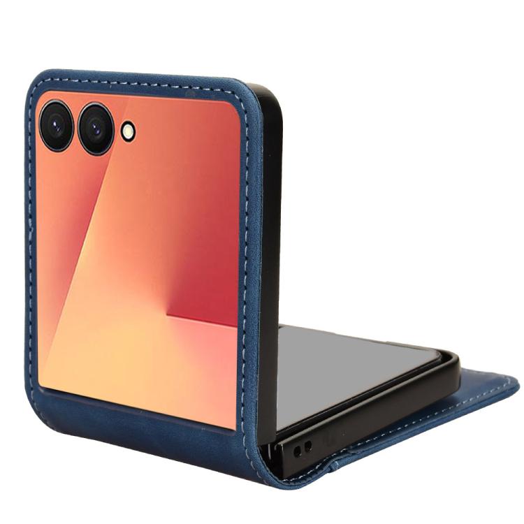 For Samsung Galaxy Z Flip7 5G Skin-feeling Half-split External Card Slot Folding Phone Case