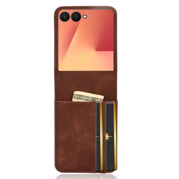 For Samsung Galaxy Z Flip7 5G Skin-feeling Half-split External Card Slot Folding Phone Case