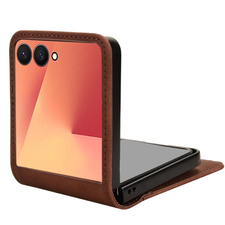 For Samsung Galaxy Z Flip7 5G Skin-feeling Half-split External Card Slot Folding Phone Case