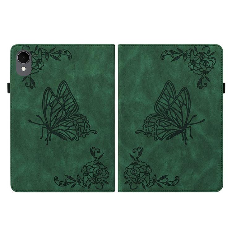 For Samsung Galaxy Tab S11 Butterfly Flower Embossed Leather Tablet Case