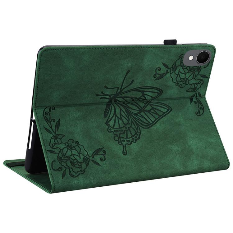 For Samsung Galaxy Tab S11 Butterfly Flower Embossed Leather Tablet Case
