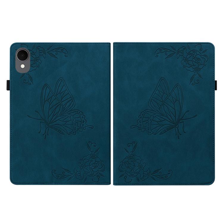 For Samsung Galaxy Tab S11 Butterfly Flower Embossed Leather Tablet Case