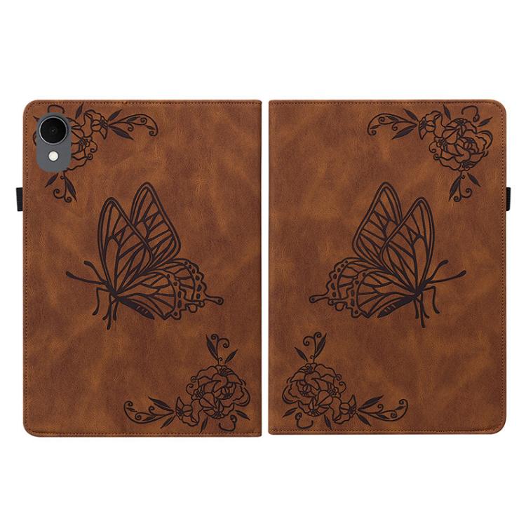 For Samsung Galaxy Tab S11 Butterfly Flower Embossed Leather Tablet Case