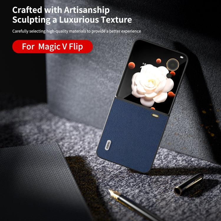For Honor Magic V Flip ABEEL Genuine Leather Luolai Series Phone Case