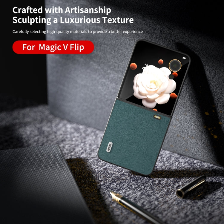 For Honor Magic V Flip ABEEL Genuine Leather Luolai Series Phone Case