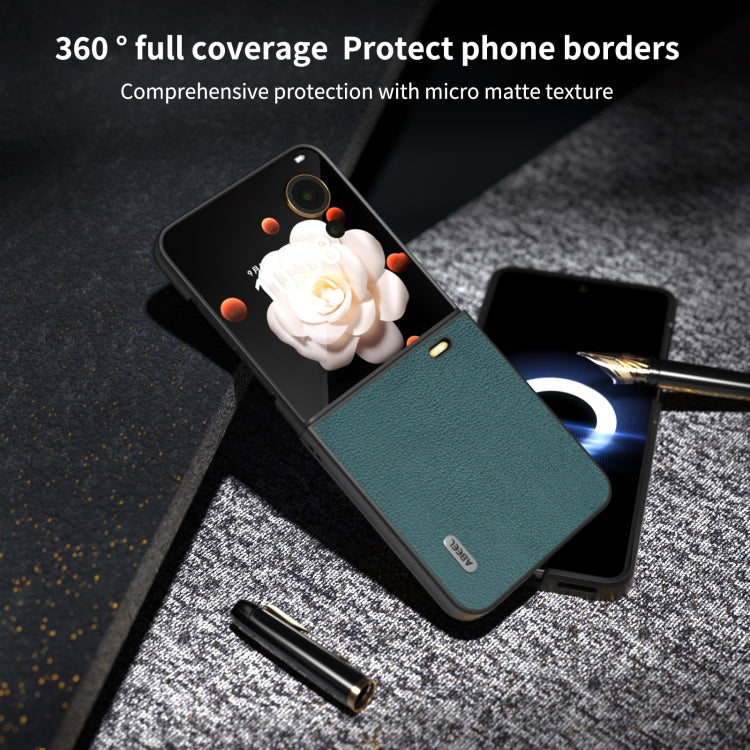 For Honor Magic V Flip ABEEL Genuine Leather Luolai Series Phone Case