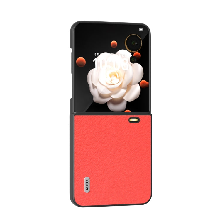 For Honor Magic V Flip ABEEL Genuine Leather Luolai Series Phone Case