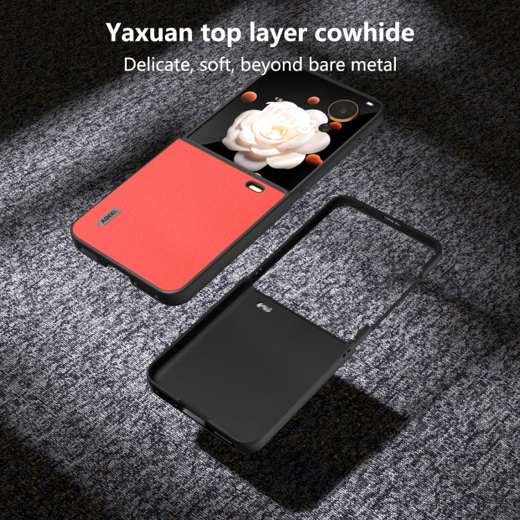 For Honor Magic V Flip ABEEL Genuine Leather Luolai Series Phone Case