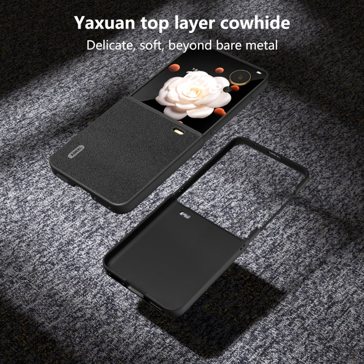 For Honor Magic V Flip ABEEL Genuine Leather Luolai Series Phone Case