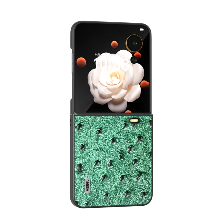 For Honor Magic V Flip ABEEL Genuine Leather Ostrich Texture Phone Case