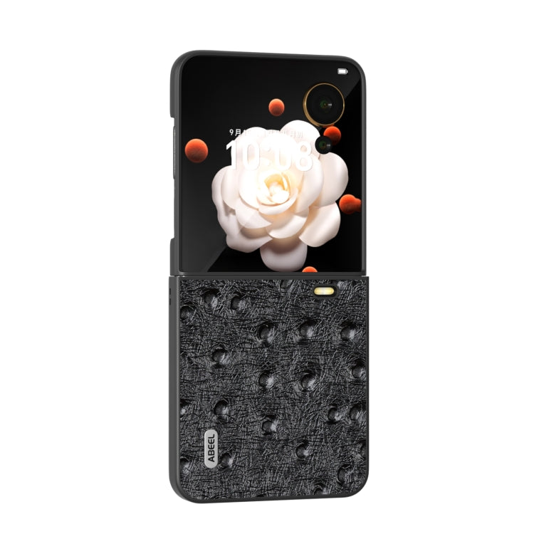 For Honor Magic V Flip ABEEL Genuine Leather Ostrich Texture Phone Case