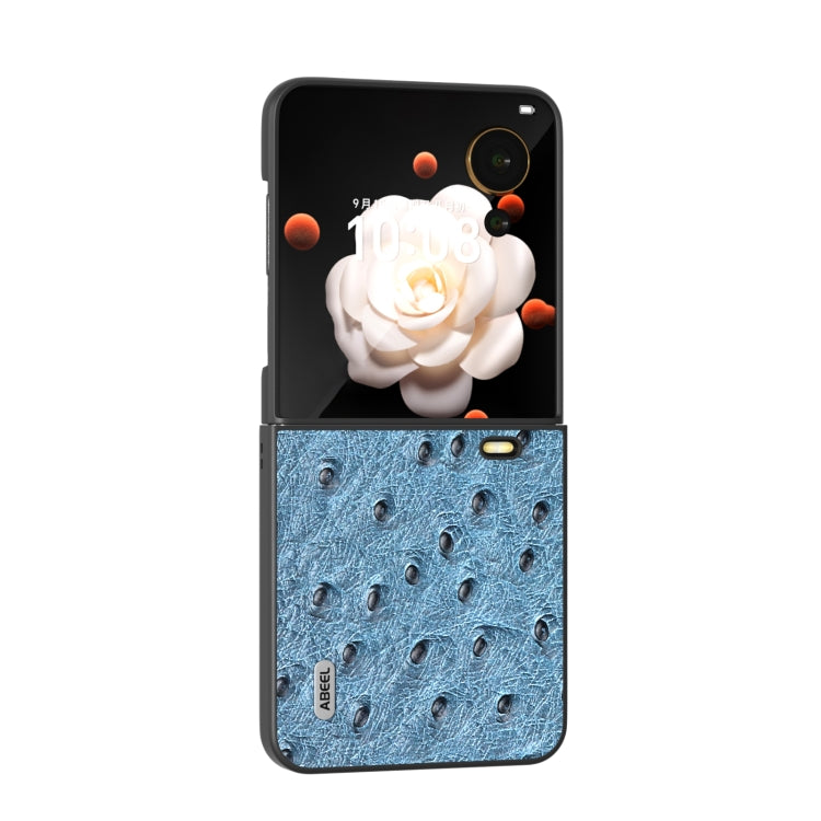 For Honor Magic V Flip ABEEL Genuine Leather Ostrich Texture Phone Case
