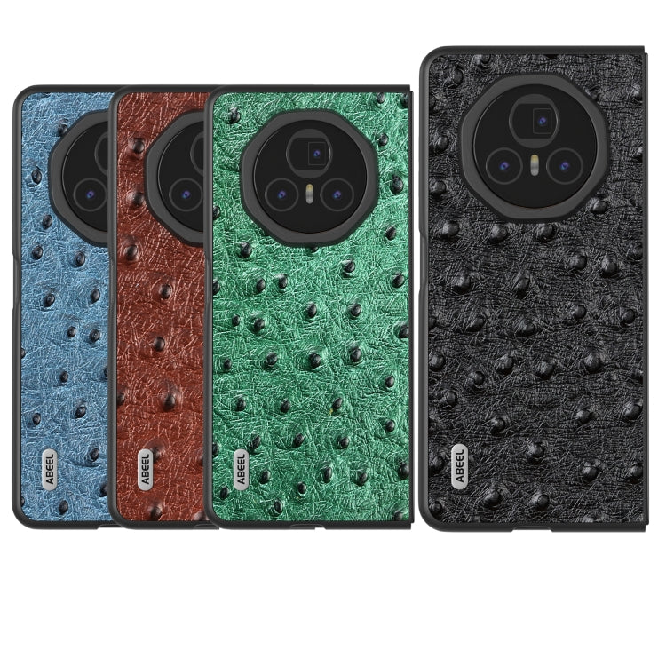 For Honor Magic V3 ABEEL Genuine Leather Ostrich Texture Phone Case