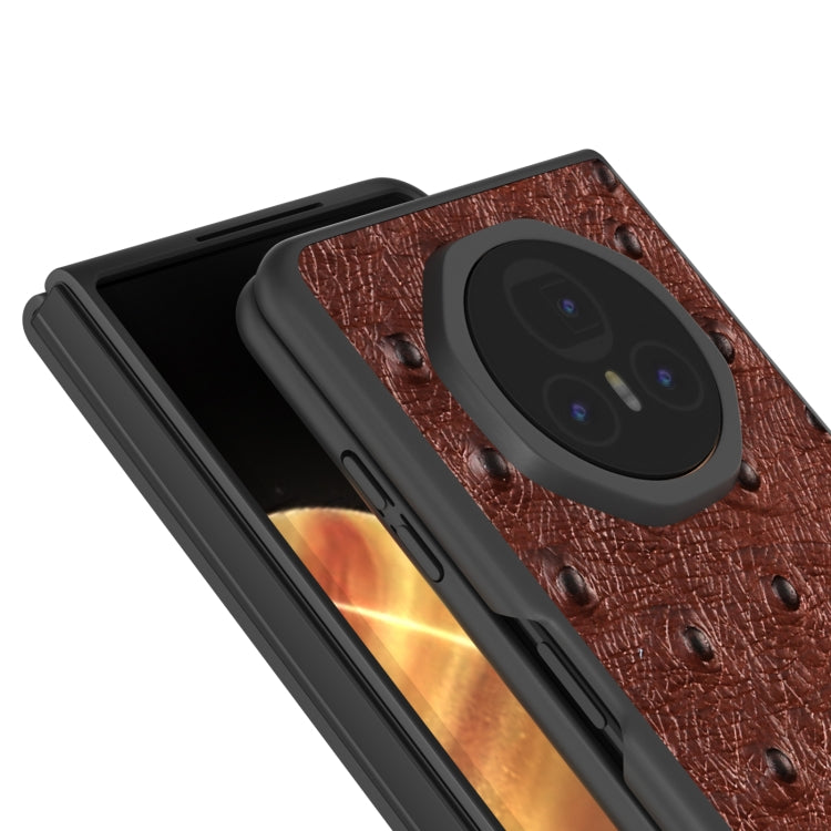 For Honor Magic V3 ABEEL Genuine Leather Ostrich Texture Phone Case