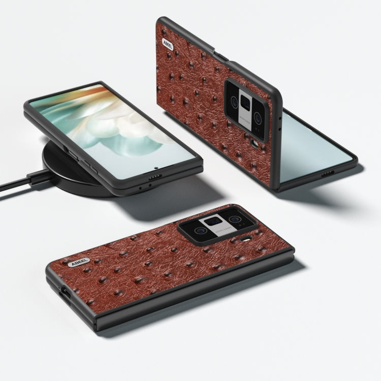 For Honor Magic Vs3 ABEEL Genuine Leather Ostrich Texture Phone Case