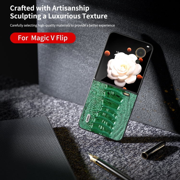 For Honor Magic V Flip ABEEL Genuine Leather Weilai Series Phone Case