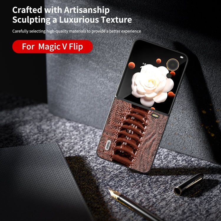 For Honor Magic V Flip ABEEL Genuine Leather Weilai Series Phone Case
