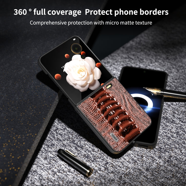 For Honor Magic V Flip ABEEL Genuine Leather Weilai Series Phone Case