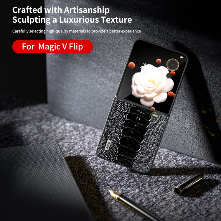 For Honor Magic V Flip ABEEL Genuine Leather Weilai Series Phone Case
