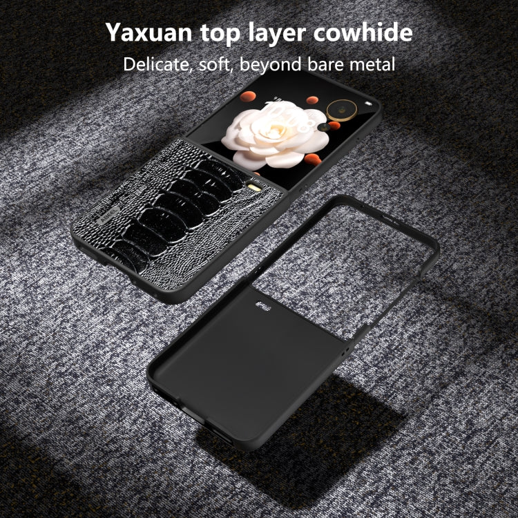 For Honor Magic V Flip ABEEL Genuine Leather Weilai Series Phone Case