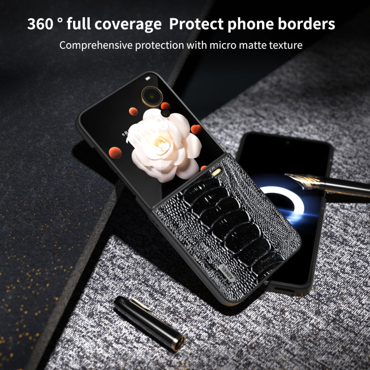 For Honor Magic V Flip ABEEL Genuine Leather Weilai Series Phone Case