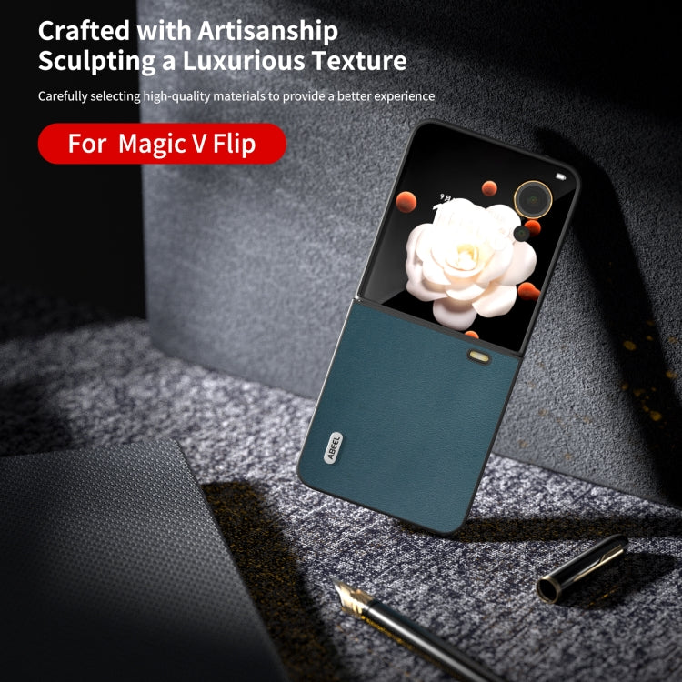 For Honor Magic V Flip ABEEL Genuine Leather Xiaoya Series Phone Case