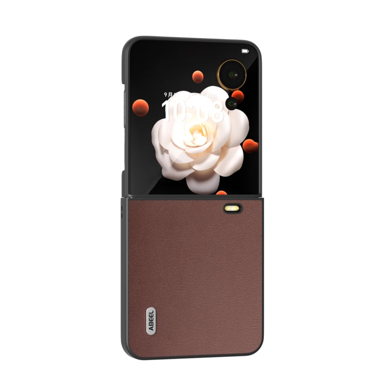 For Honor Magic V Flip ABEEL Genuine Leather Xiaoya Series Phone Case