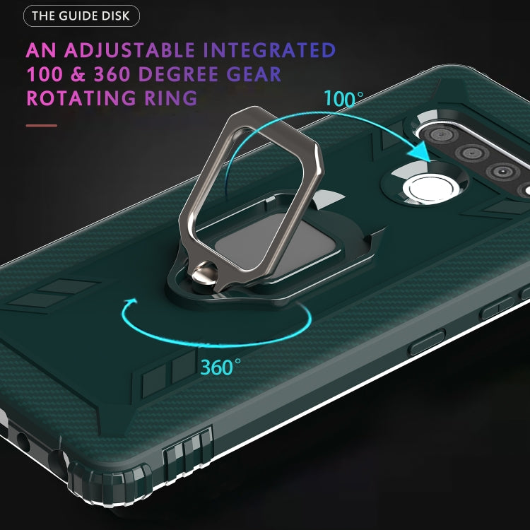 For LG Stylo 6 Carbon Fiber Protective Case with 360 Degree Rotating Ring Holder