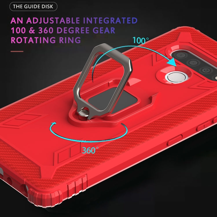 For LG Stylo 6 Carbon Fiber Protective Case with 360 Degree Rotating Ring Holder