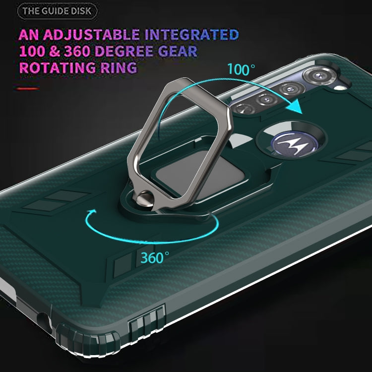 For Motorola Moto G Stylus Carbon Fiber Protective Case with 360 Degree Rotating Ring Holder