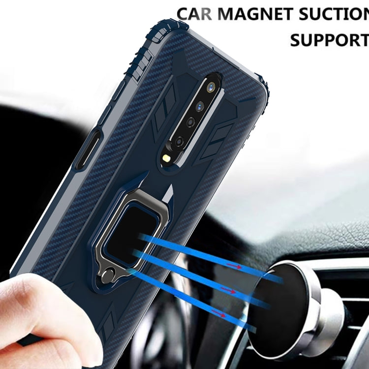 For Xiaomi Redmi 9 Carbon Fiber Protective Case with 360 Degree Rotating Ring Holder