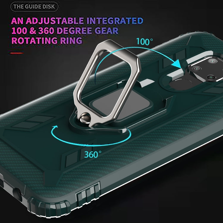 For Huawei nova 5i Pro / Mate 30 Lite / nova 5z Carbon Fiber Protective Case with 360 Degree Rotating Ring Holder