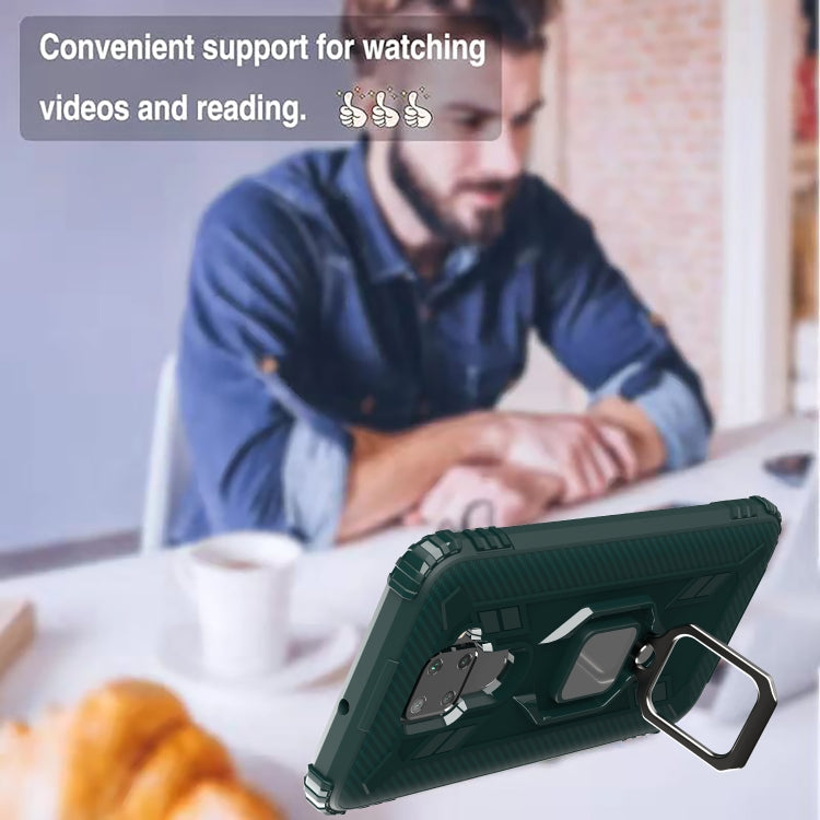 For Huawei nova 5i Pro / Mate 30 Lite / nova 5z Carbon Fiber Protective Case with 360 Degree Rotating Ring Holder