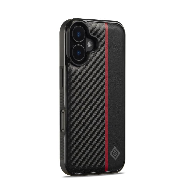 For iPhone 17 LC.IMEEKE 3 in 1 Carbon Fiber Texture Shockproof Phone Case - Black