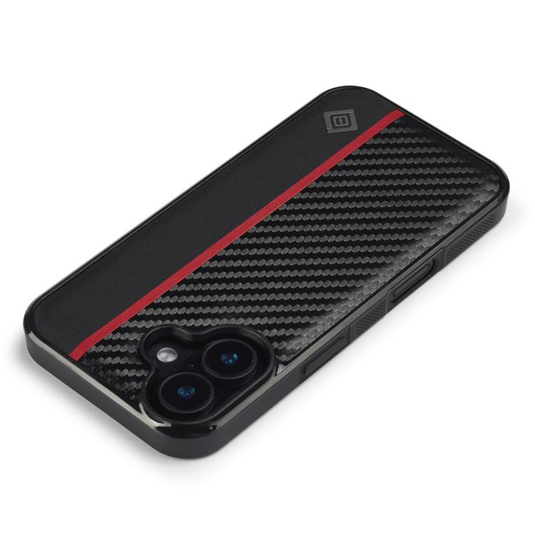 For iPhone 17 LC.IMEEKE 3 in 1 Carbon Fiber Texture Shockproof Phone Case - Black