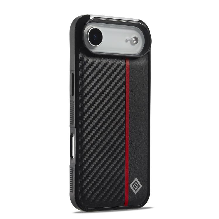 For iPhone Air LC.IMEEKE 3 in 1 Carbon Fiber Texture Shockproof Phone Case - Black