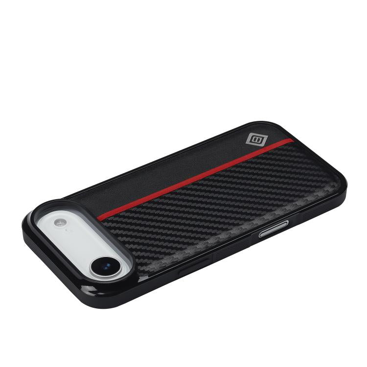 For iPhone Air LC.IMEEKE 3 in 1 Carbon Fiber Texture Shockproof Phone Case - Black