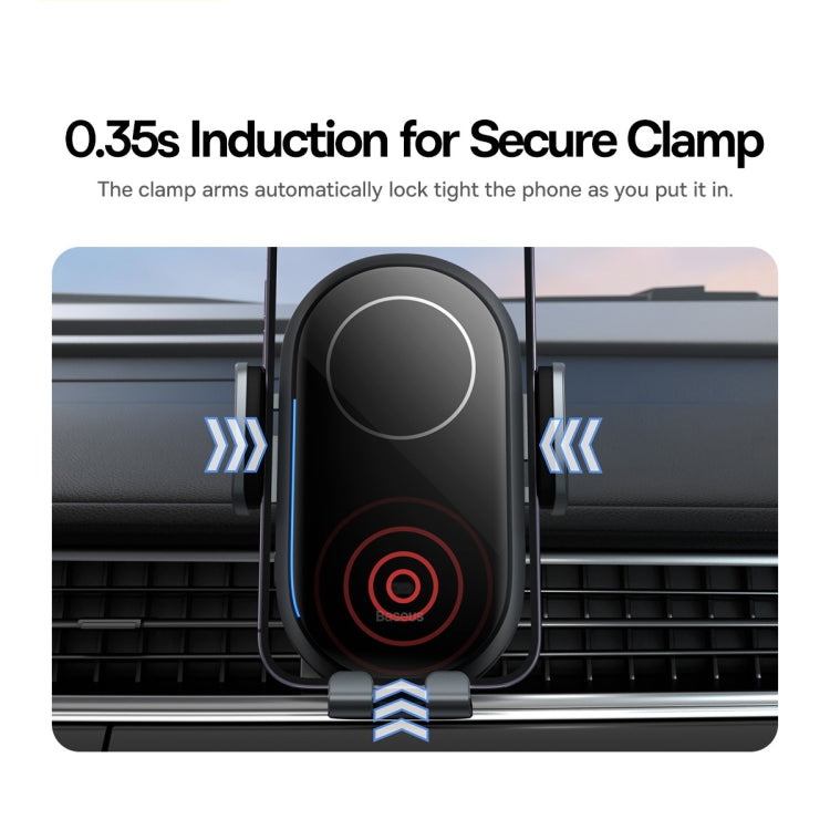 Baseus LightChaser 15W Wireless Charging Electric Air Outlet Car Mount(Black)