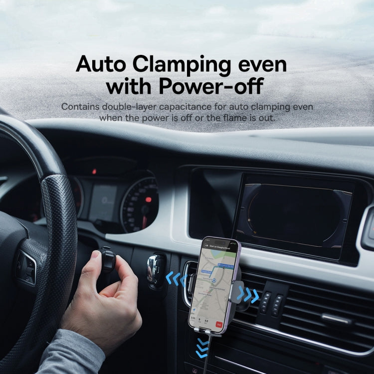 Baseus LightChaser 15W Wireless Charging Electric Air Outlet Car Mount(Black)