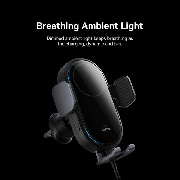 Baseus LightChaser 15W Wireless Charging Electric Air Outlet Car Mount(Black)