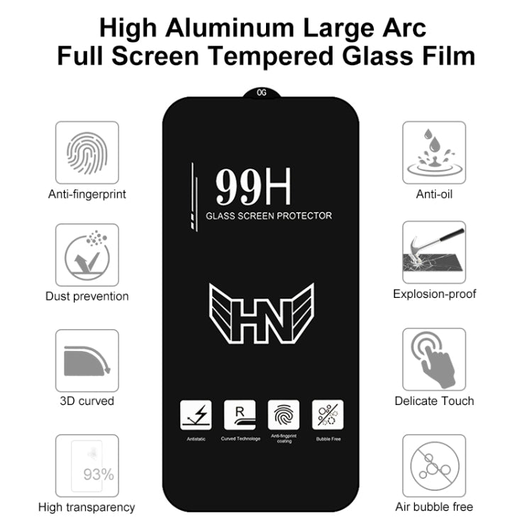 For iPhone 16 Pro Max High Aluminum Large Arc Full Screen Tempered Glass Film