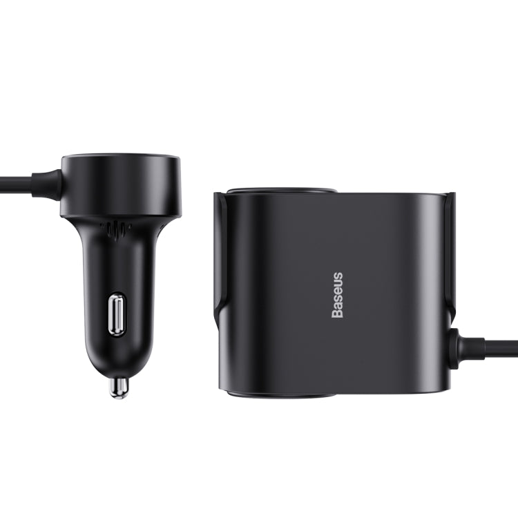 Baseus High Efficiency Pro 30W 2 in 1 Car Cigarette Lighter Expand with 4 Output Ports(Black)