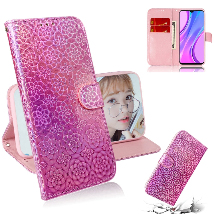 For Xiaomi Redmi 9 Solid Color Colorful Magnetic Buckle Horizontal Flip PU Leather Case with Holder & Card Slots & Wallet & Lanyard